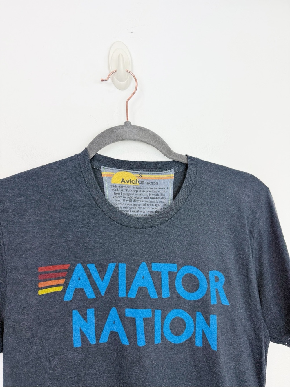 Aviator Nation Blue Short Sleeve Logo Tee Size Small - Picture 2 of 6